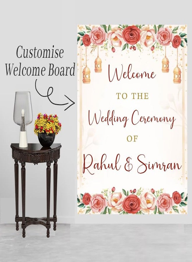 Theme My Party Custom Wedding Ceremony Sign Board - Personalized Indian Wedding Sign - Indian Ceremony Welcome Board - Image 3